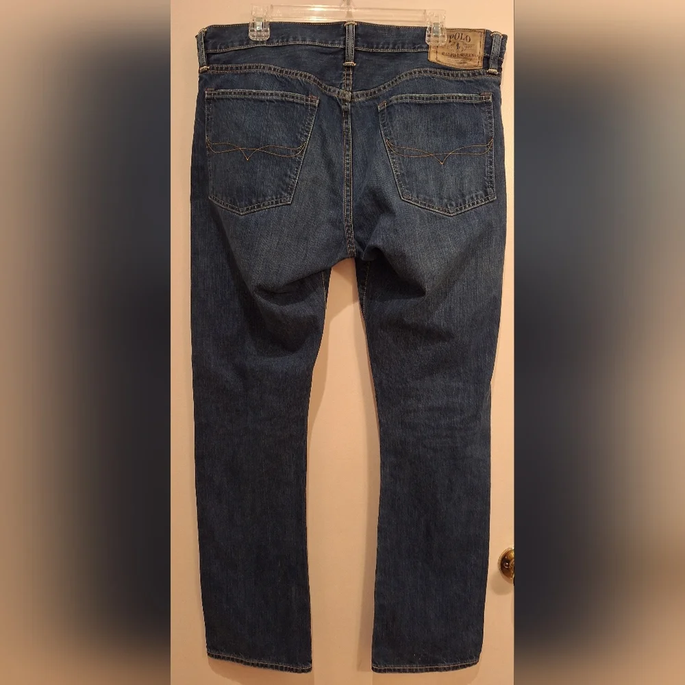 Polo Ralph Lauren Jeans Mens 38x32(35x32 Tag) Blue Denim Pants Slim Fit Straight